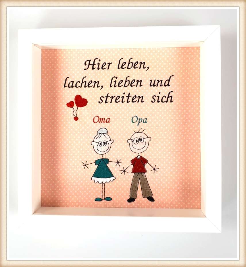 Witziges StickbildSpruch "Hier leben, lieben, lachen Oma und Opa